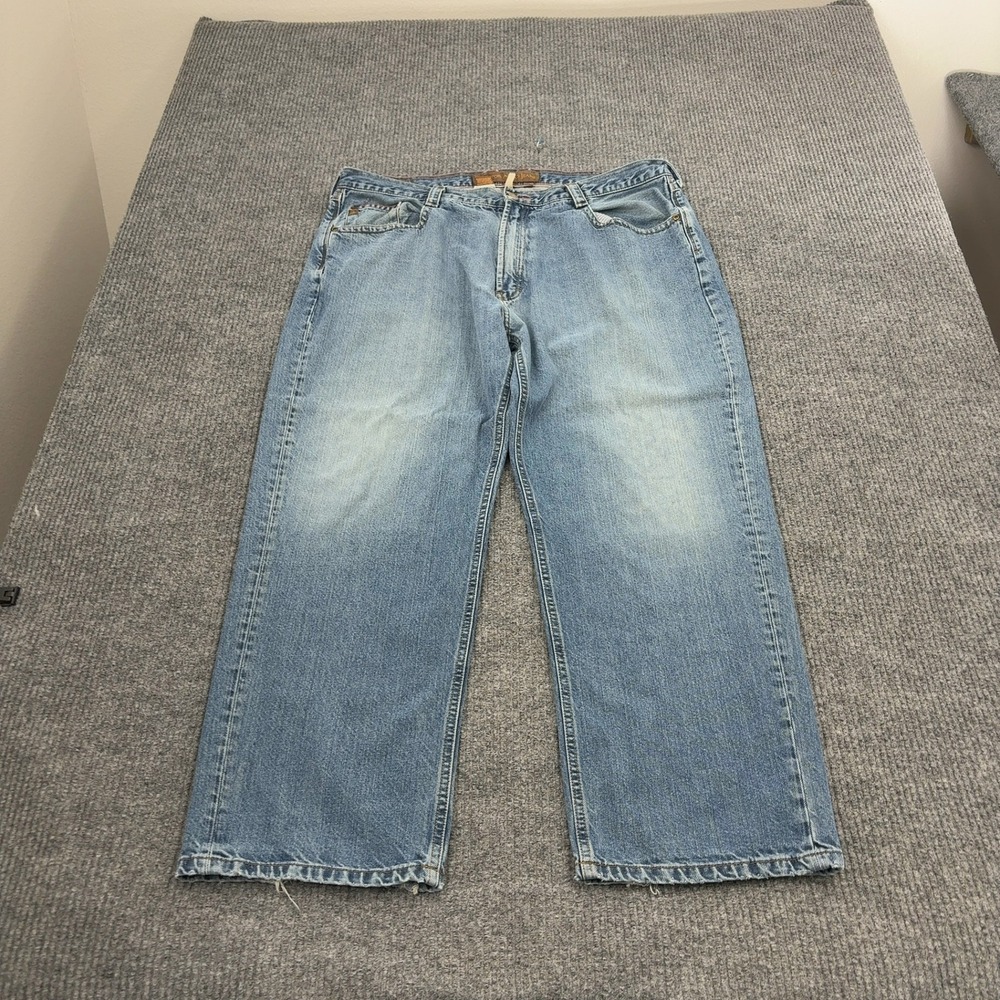 Territory Ahead Jeans Mens 40 Blue Cotton‎ Frayed Hem Relaxed Casual Rugged